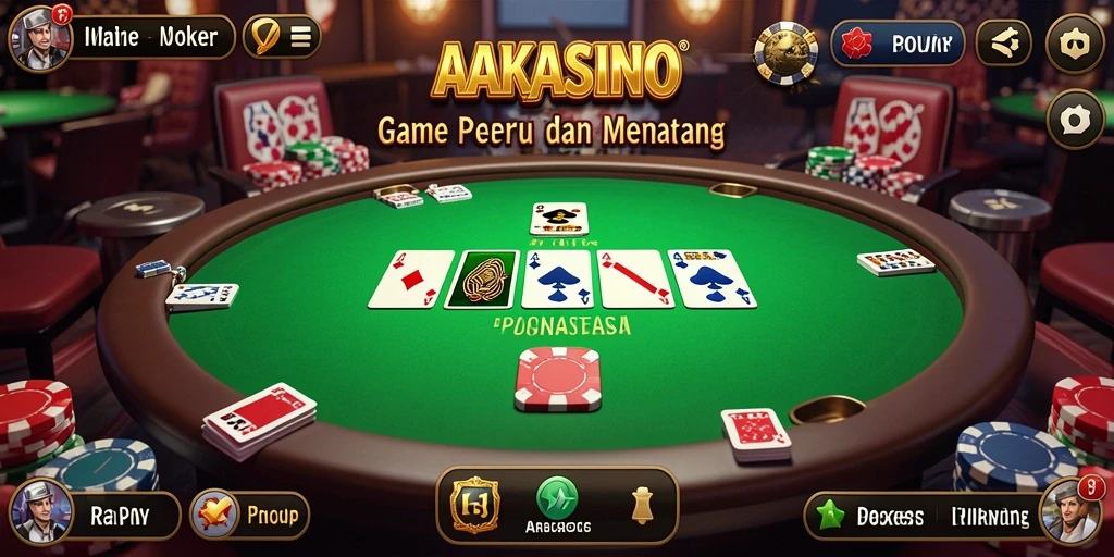 Tampilan seru gameplay poker di AAKASINO.