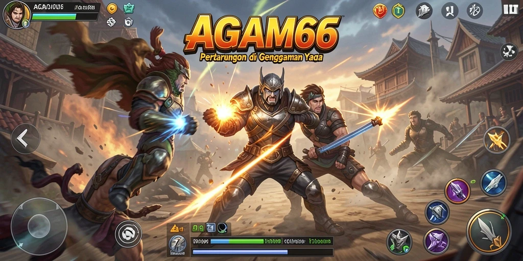 Screenshot utama AGAM66 yang menunjukkan pertarungan epik.