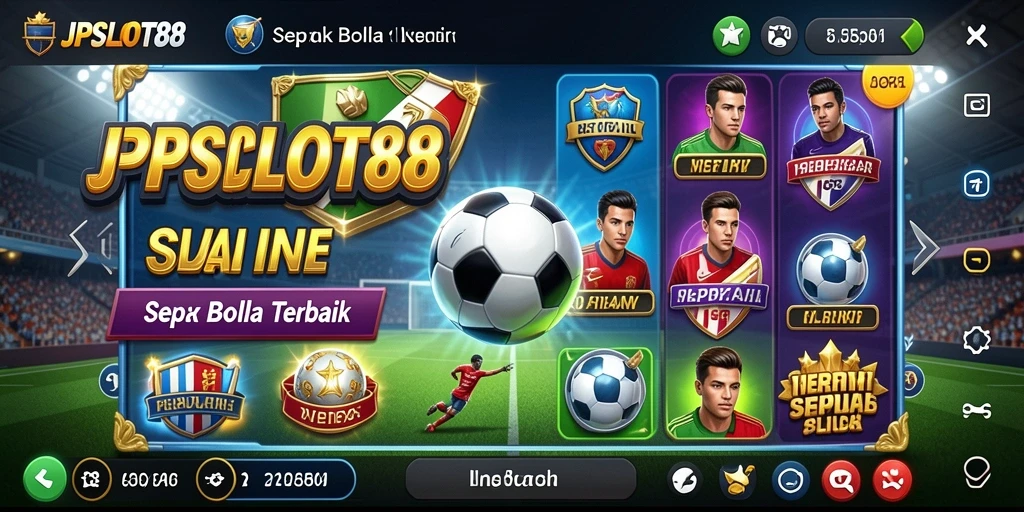 Screenshot gameplay JPSLOT88 menampilkan aksi seru permainan slot bertema sepak bola.