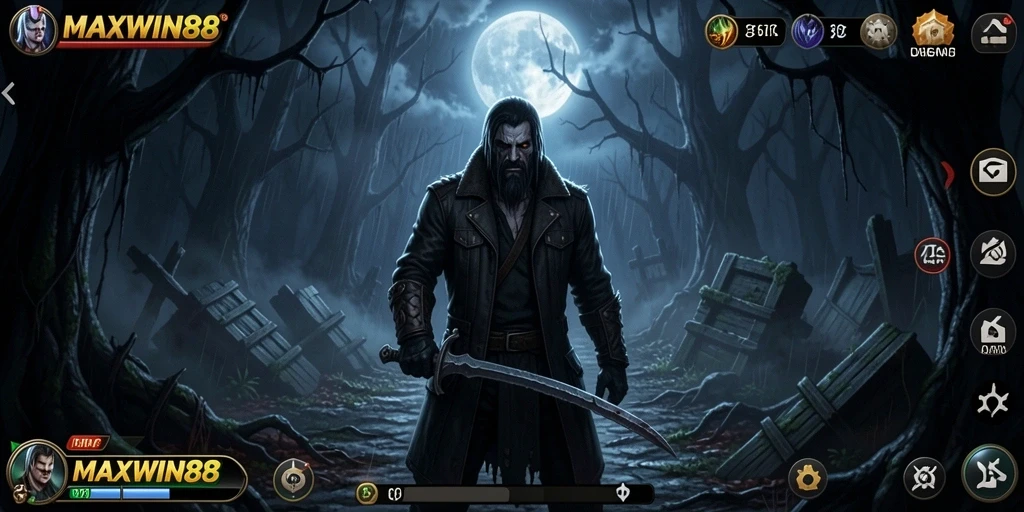 Screenshot gameplay <strong>MAXWIN88</strong> yang menampilkan suasana Horror yang menegangkan.