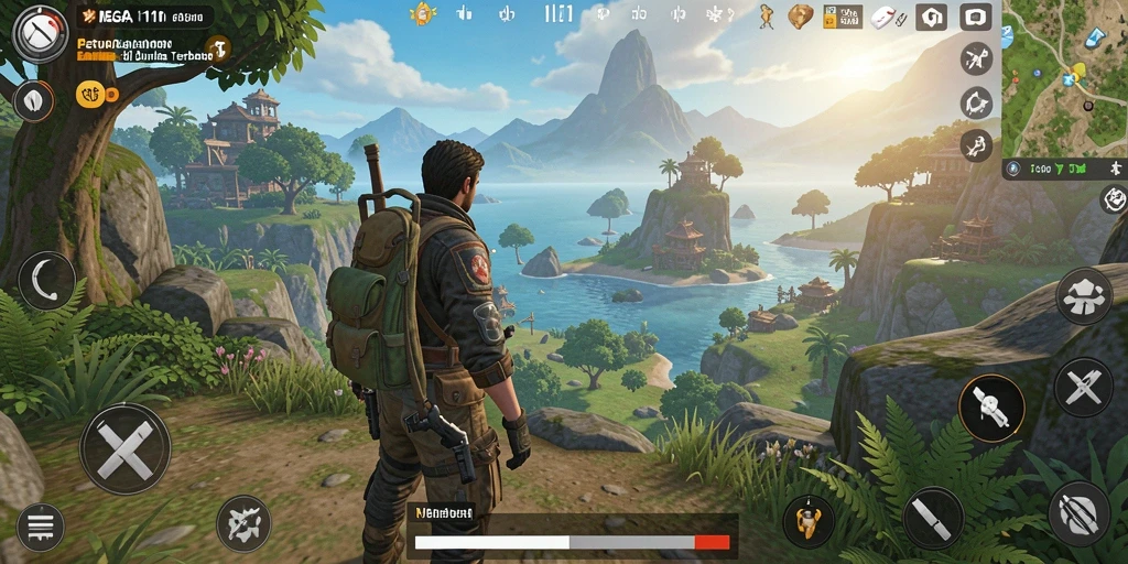 Screenshot MEGA111 menampilkan aksi seru di dunia terbuka.