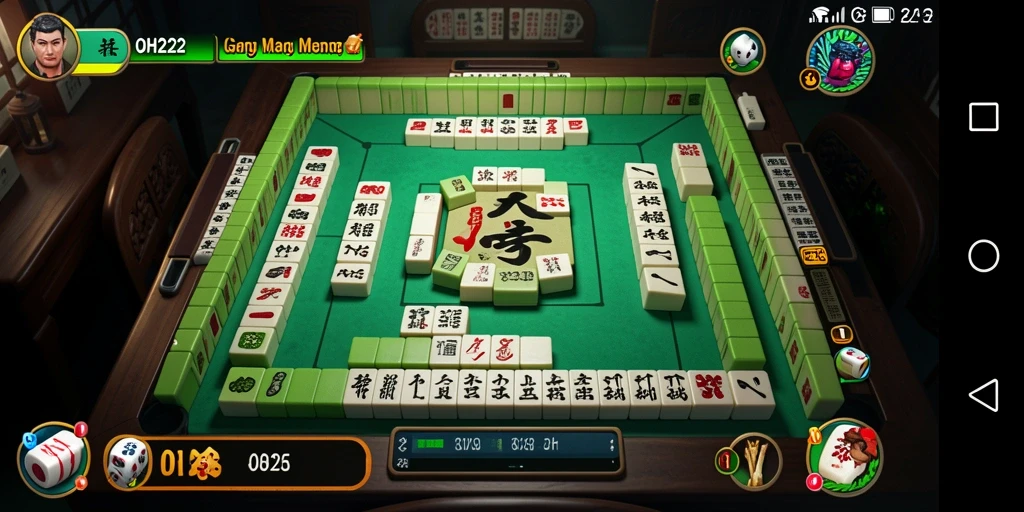 Tampilan gameplay menarik dari OH222 dalam permainan Mahjong.
