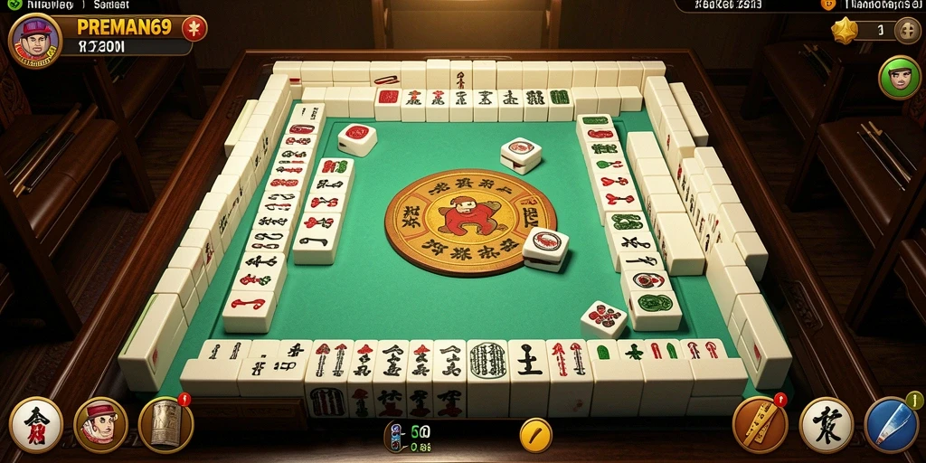 Tampilan gameplay seru dari PREMAN69 dengan papan Mahjong yang menarik.