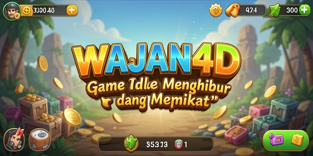 Tampilan gameplay menghibur di WAJAN4D dengan elemen idle yang menarik.